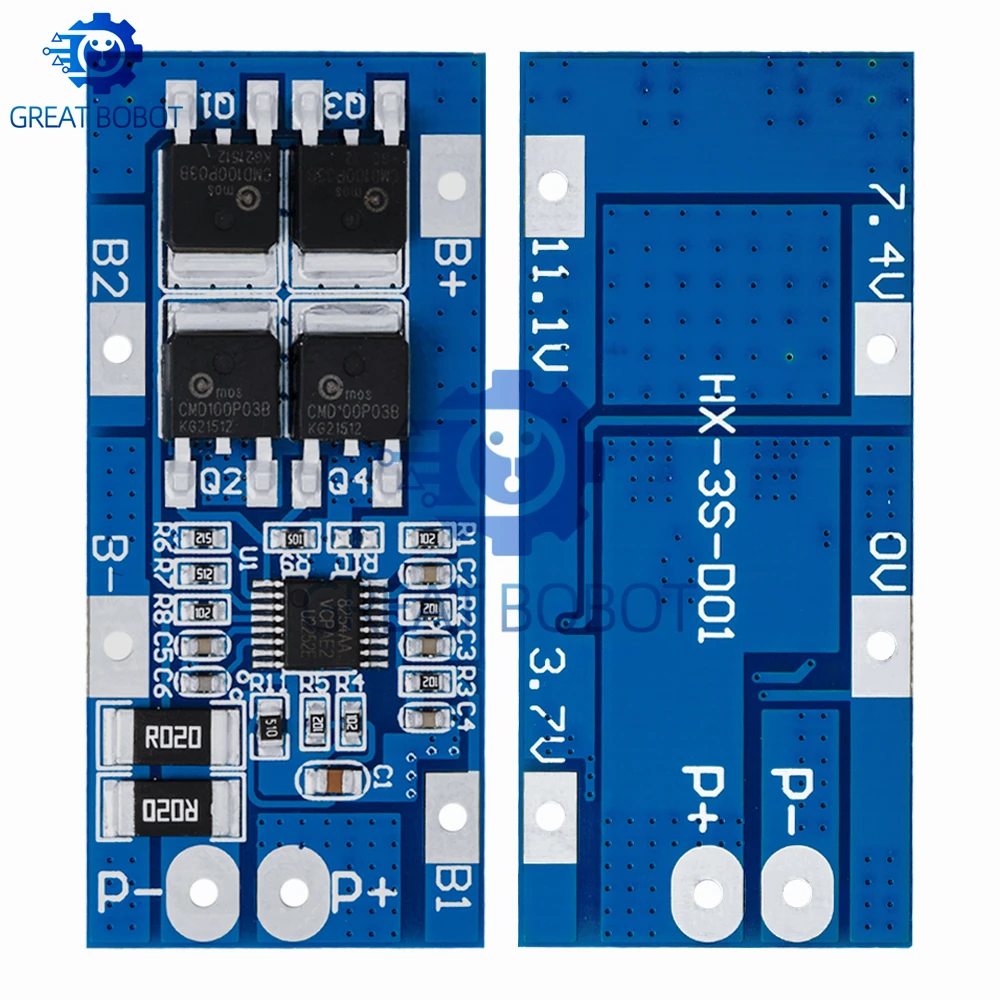 BS 3S 20A 18650 Li-ion Lithium Battery Charger Protection Board 10.8V 11.1V 12V 12.6V Electric 10A Lipo BMS PCB PCM Module
