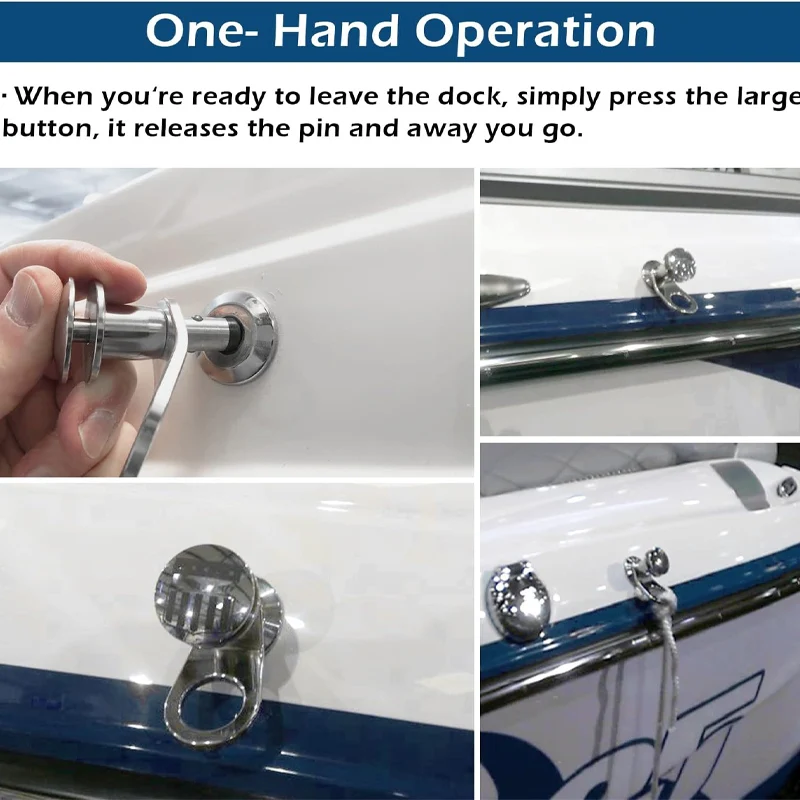 3/8'' Quick Release Boat Fender Receiver Install Tool, Marine Stainless Steel Quick-Release Install Boat Fender Receiver Lock