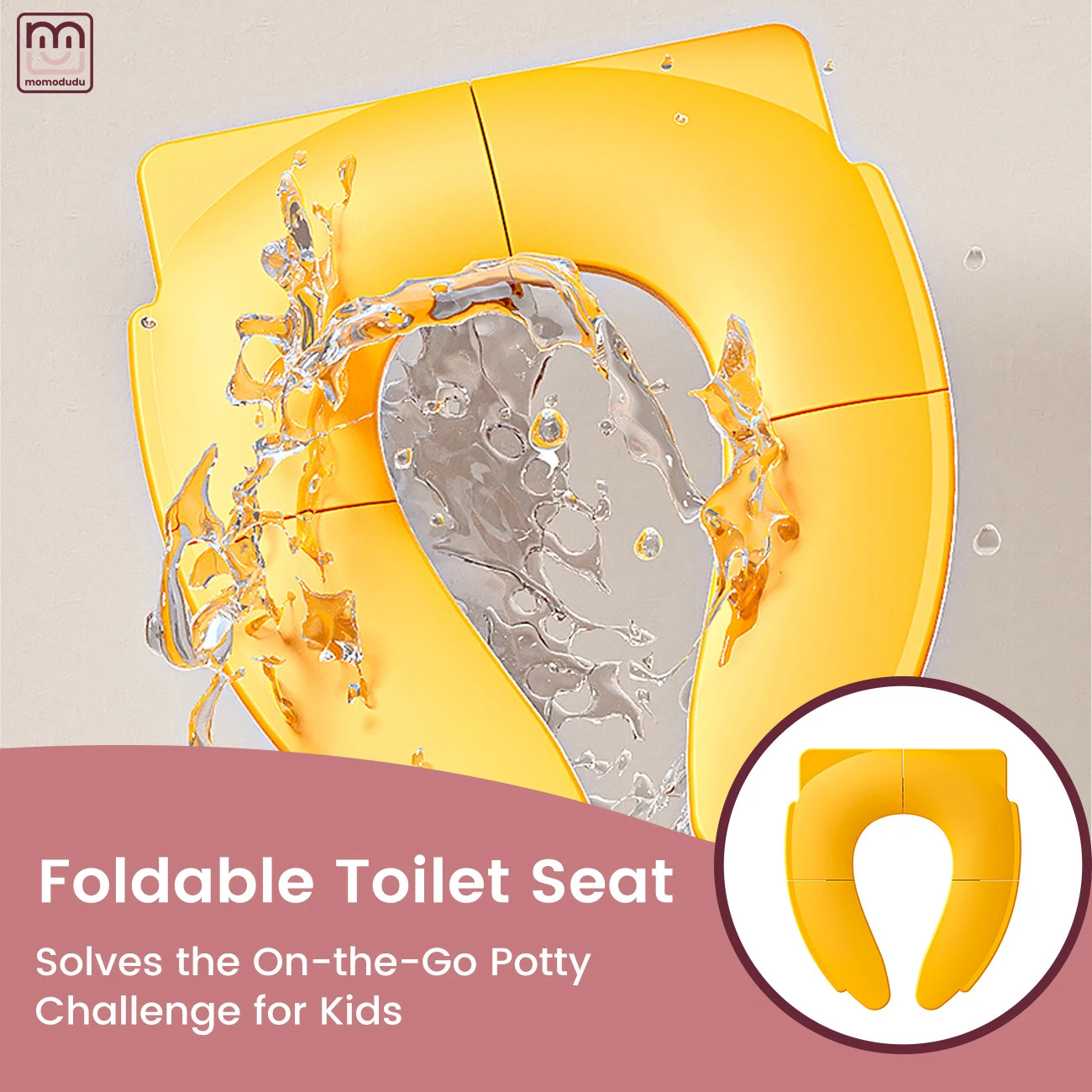 Baby Potty Training Seat, Portable Folding Cushion with Splash Guard for Easy, Mess-Free Learning