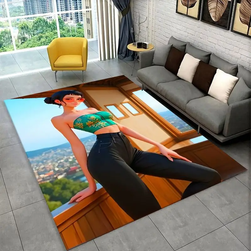 KPop D-Demon Hunters Saja Boys Cartoon Non-Slip Area Rug for Living Room,Bedroom,Playroom,Carpet Floor Mat Home Decor Rug
