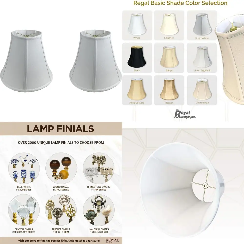 مجموعة غطاء مصباح الجرس الحقيقي الأساسي باللون الأبيض من الكتان مكونة من 2، 7 × 14 × 11.5 بوصة، مثالية لديكور الإضاءة المنزلية #1