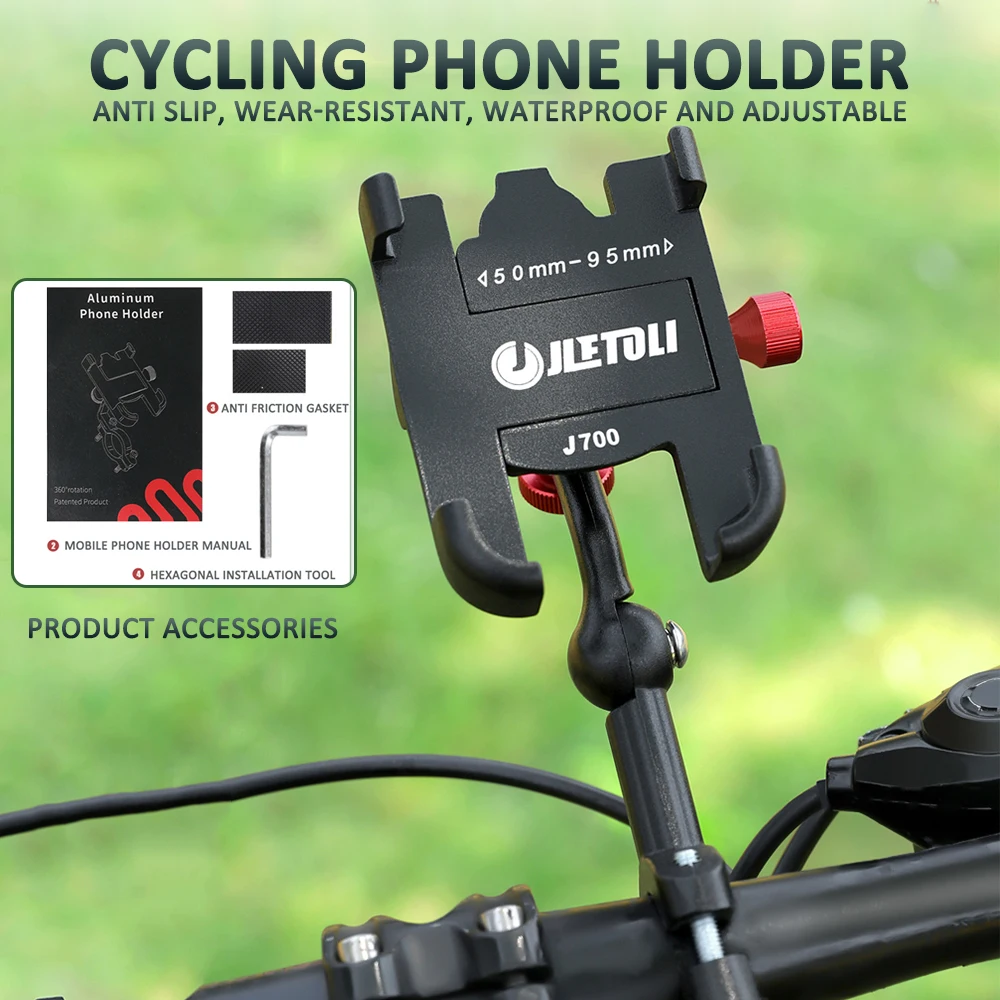 Handlebar Style Bike Phone Holder Scalable Bicycle Phone Holder Aluminum Alloy Anti Shake Motorcycle Phone Holder