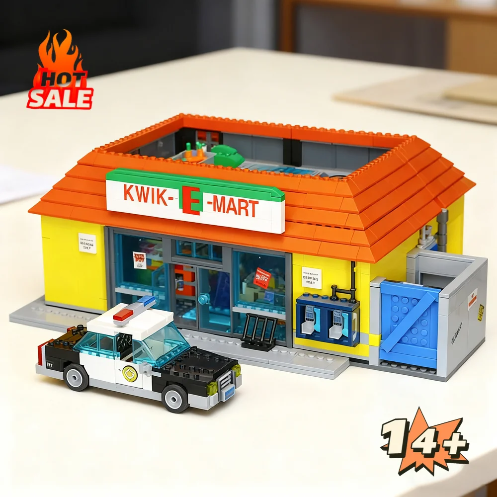 2179 Teile Virginia Kwik-E-Mart Convenience Supermarket 71016 Baustein-Puzzle-Modell Spielzeug als Geburtstagsgeschenk und Dekoration