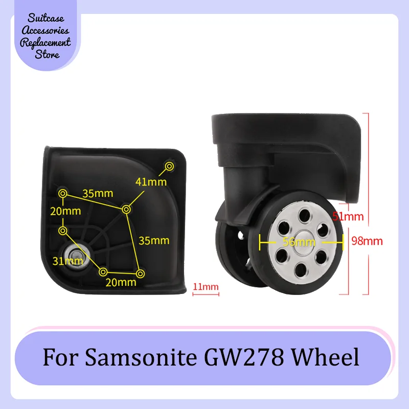 

For Samsonite GW278 Smooth Silent Shock Absorbing Wheel Accessories Wheels Casters Universal Wheel Replacement Suitcase Rotating