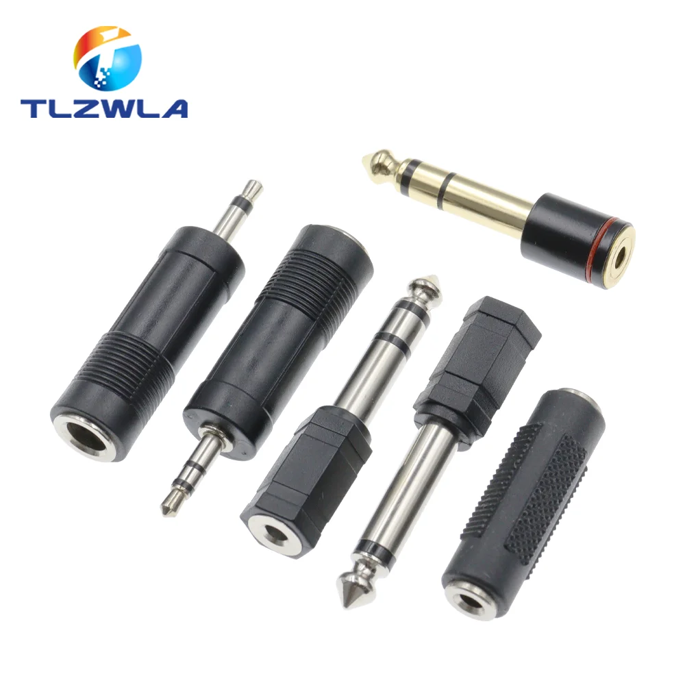 3.5MM Female Socket Turn 6.35MM Plug Mono Channel/Stereo 6.35MM Female Socket To 3.5MM Audio Plug Headphone Microphone Connector