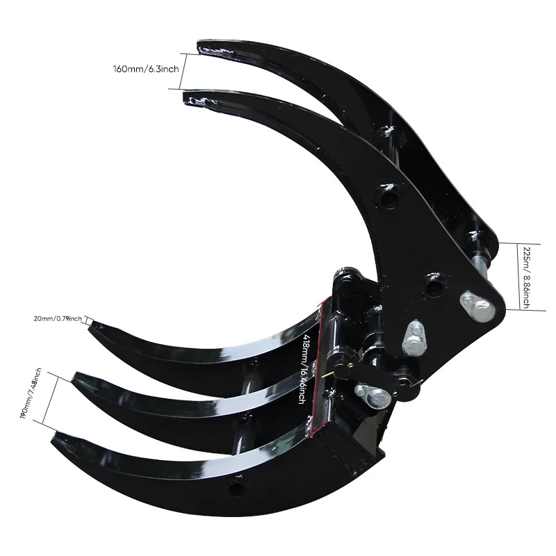 Новый 1-тонный небольшой экскаватор, металлическое захватывающее ведро, аксессуар из марганцевой стали, используется для фермерских садов и дворов, в наличии в США.
