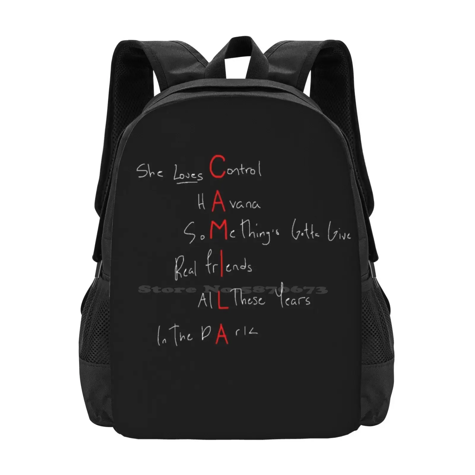 

Camila Album White Backpack For Student School Laptop Travel Bag Camren Camilizers Camila Fan Camila Cabello Fan Ot5 She Loves