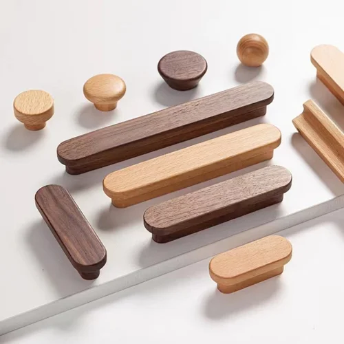 Imagen 1 del producto Wooden Cabinet Door Handle Wardrobe Dresser Drawer Pull Kitchen Cabinet Knob Furniture Accessories Wood Handles