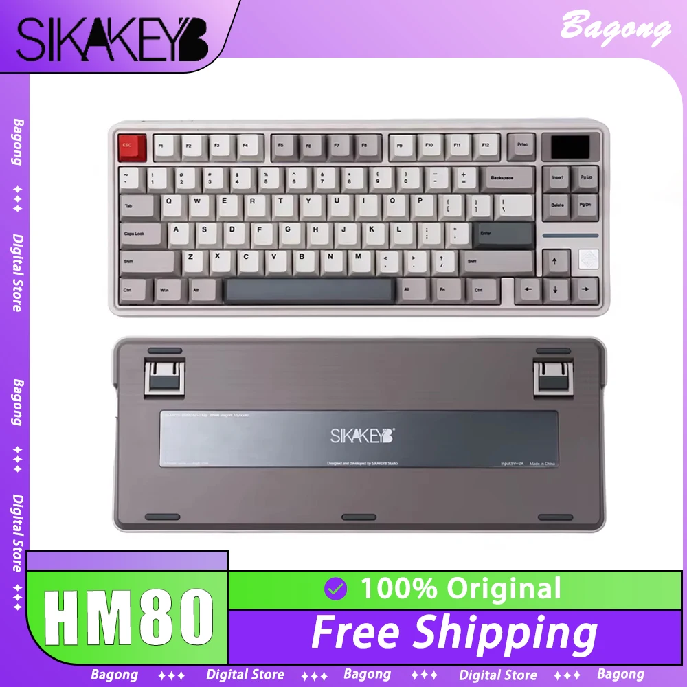 SIKAKEYB HM80 Magnetic Keyboard 82 Keys Esports Wired Gaming Keyboard Jade Pro Switch Gasket Custom Hall Effect Keyboard