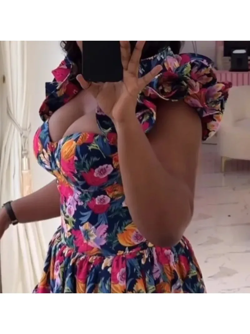 

African Dresses For Women Summer Spring Africa Clothing Sleeveless Ruched Dress Sexy V-Neck Slim Dress Office Lady Party