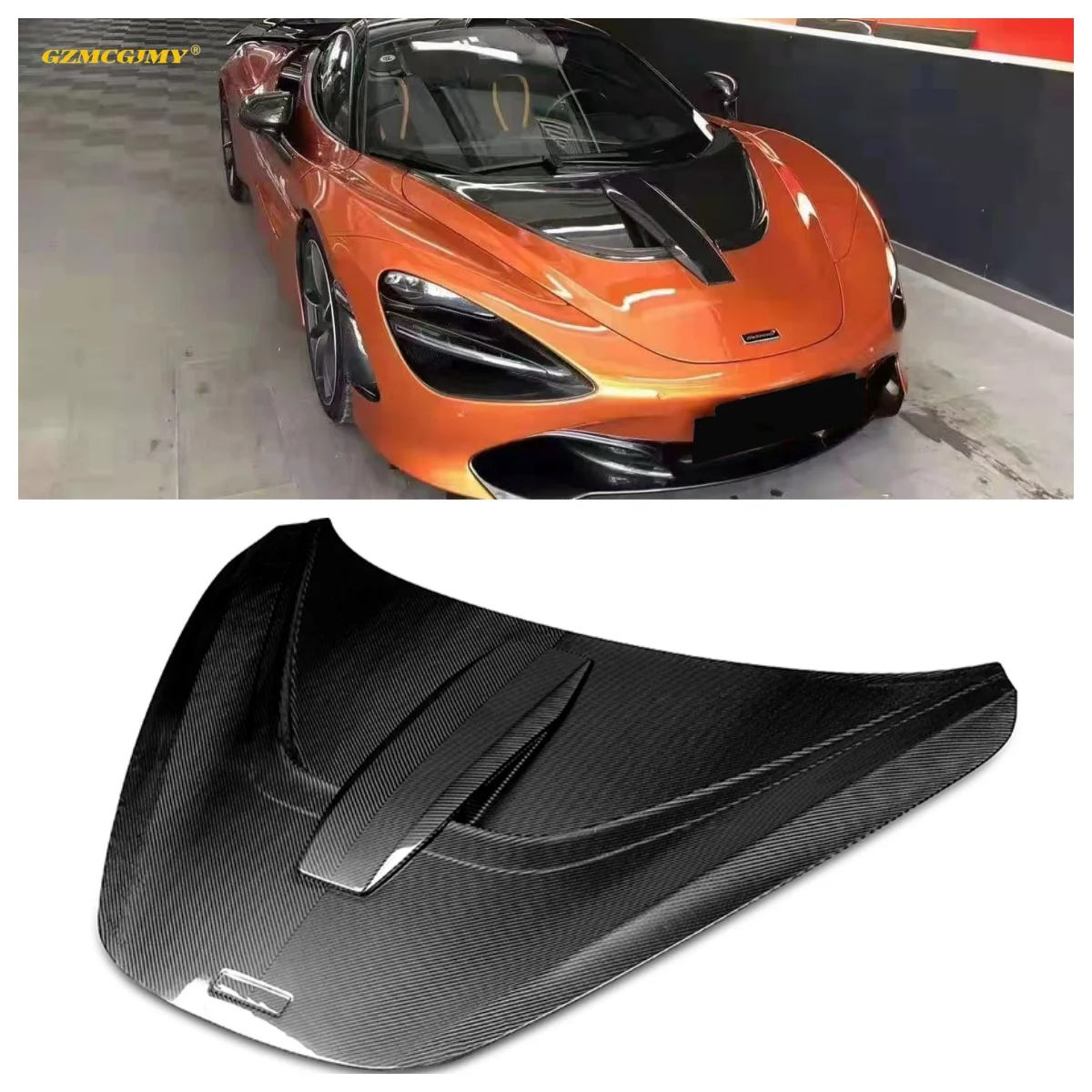 Hot Sale Car Replacement Dry Carbon Material Engine Hood Suitable for McLaren 720S Dry Carbon Fiber Engine Hood