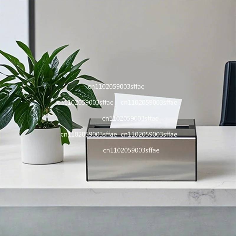 Stainless Steel High-end Tissue Box Hotel Restaurant Pumping Box Storage Box Living Room Homestay Home Creativity