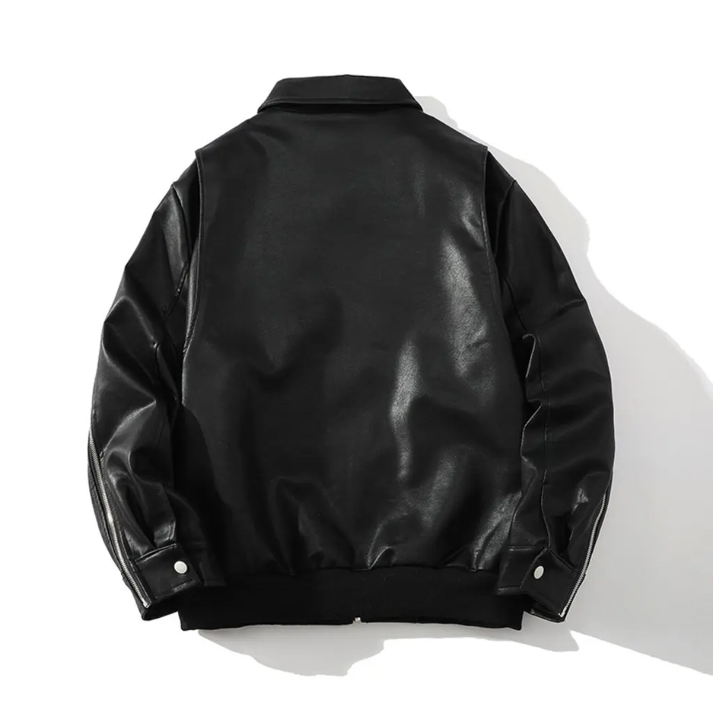 الأبيض أسفل التلبيب متعدد سستة لون نقي سترة جلدية الخريف جديد دروبشيبينغ مصنع توريد المرأة ملابس خارجية الموضة #2