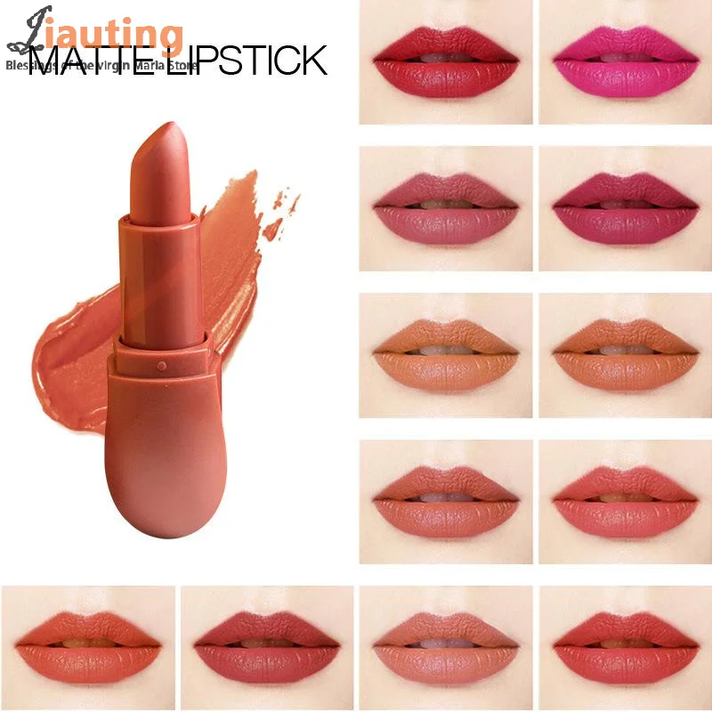 3,6 g 12-Farben-Mattlippenstift, samtige Lippenfarbe, glattes, wasserfestes, langanhaltendes Farb-Lippen-Make-up