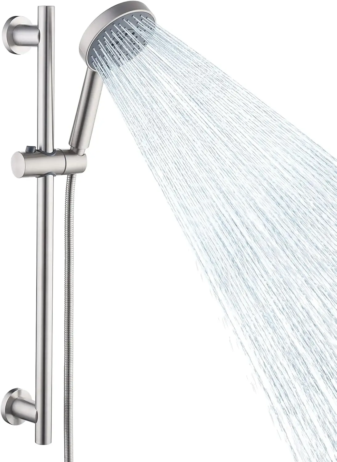 

Adjustable Handheld Shower Head with Slide Bar, 5 Functions and Stainless Steel Mount for Customizable Bathing