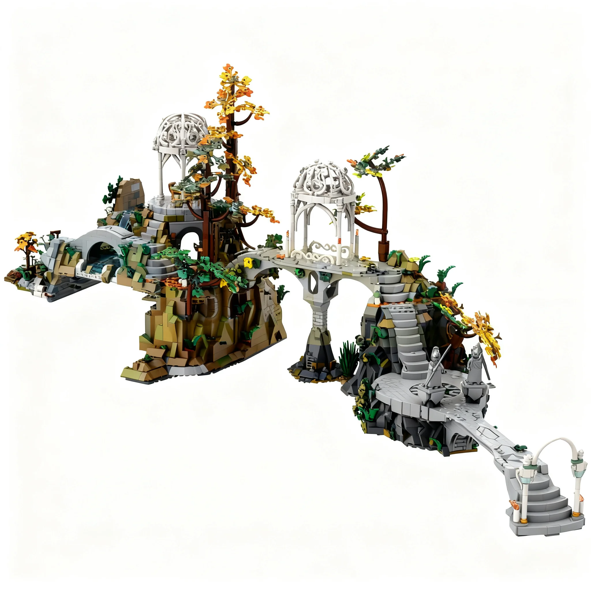 1948pcs MOC Rivendell Gateway Fanpeixi's Mountain Base Model Building Blocks Christmas Gift Toys Brick DIY Birthday Education