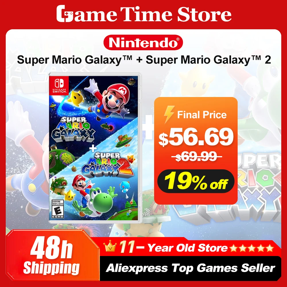 Super Mario Galaxy + Super Mario Galaxy2 juegos Nintendo Switch ofertas de juegos 100% tarjeta de juego física Original para consola Nintendo Switch