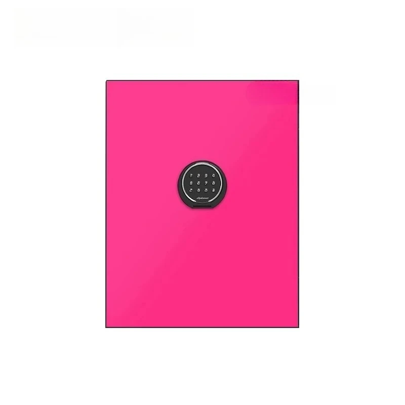 Rose red safe, small office wardrobe anti-theft, fireproof and waterproof password key safe