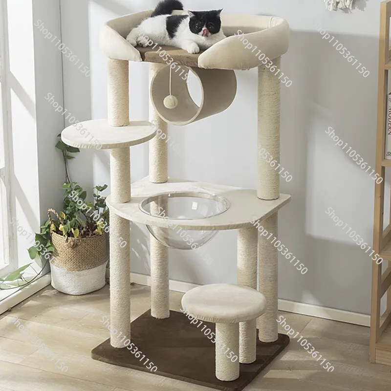 Cat climbing frame, large bed, large, scratching board, space capsule, climbing, sisal column, sponge