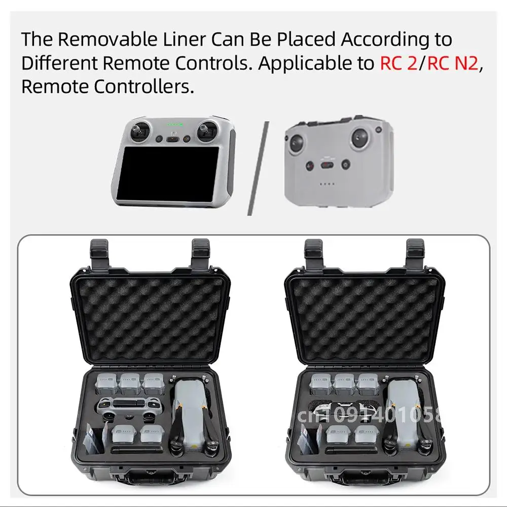 Caixa à prova de explosão de casca dura para ar 3 caso de transporte à prova dwaterproof água saco de armazenamento mala para dji ar 3 rc 2/rc n2 drone acessório