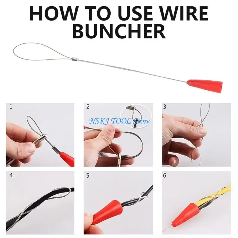 L8RC Spring Loaded Cable Threader Puller Round Head Electrical Spring Wire Threader For Safe Wiring Cable Accessory