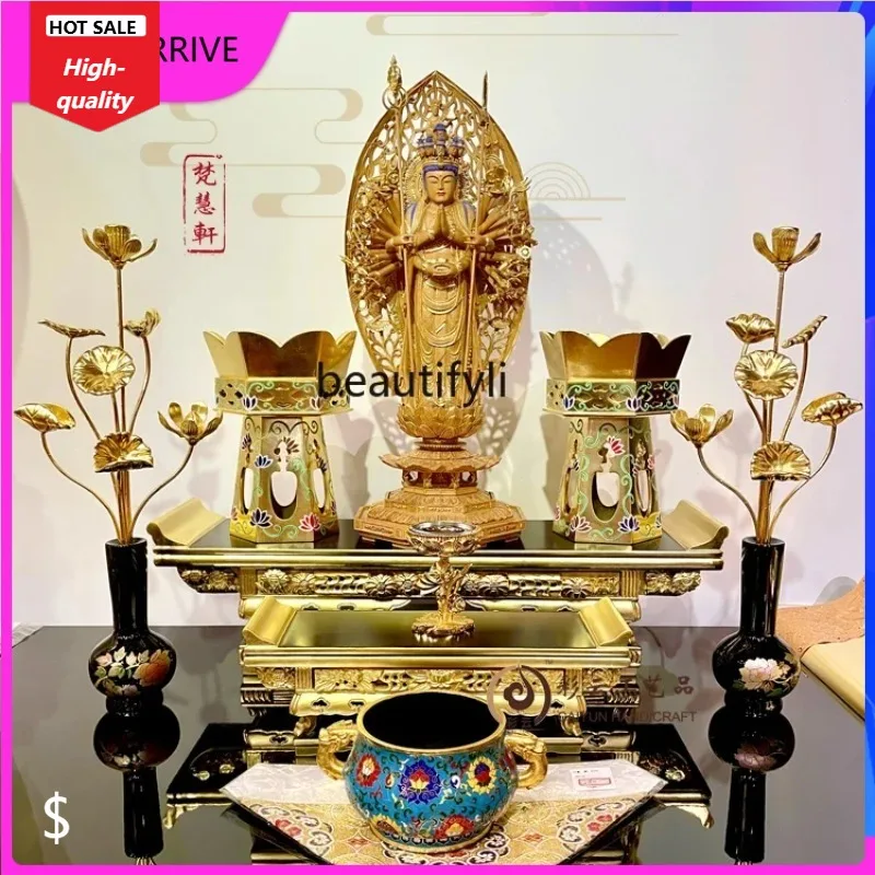 

Алтарь Антикварный Будда Храм Принадлежности Алтарь Стол Будды из цельного дерева Позолоченный стол