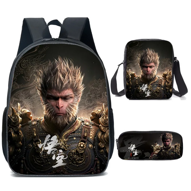 Black Myth Game Related Products Wu Kong Backpack For Students Crossbody Bag The Same Pen Bag Lunch Bag Large Capacity Schoolbag