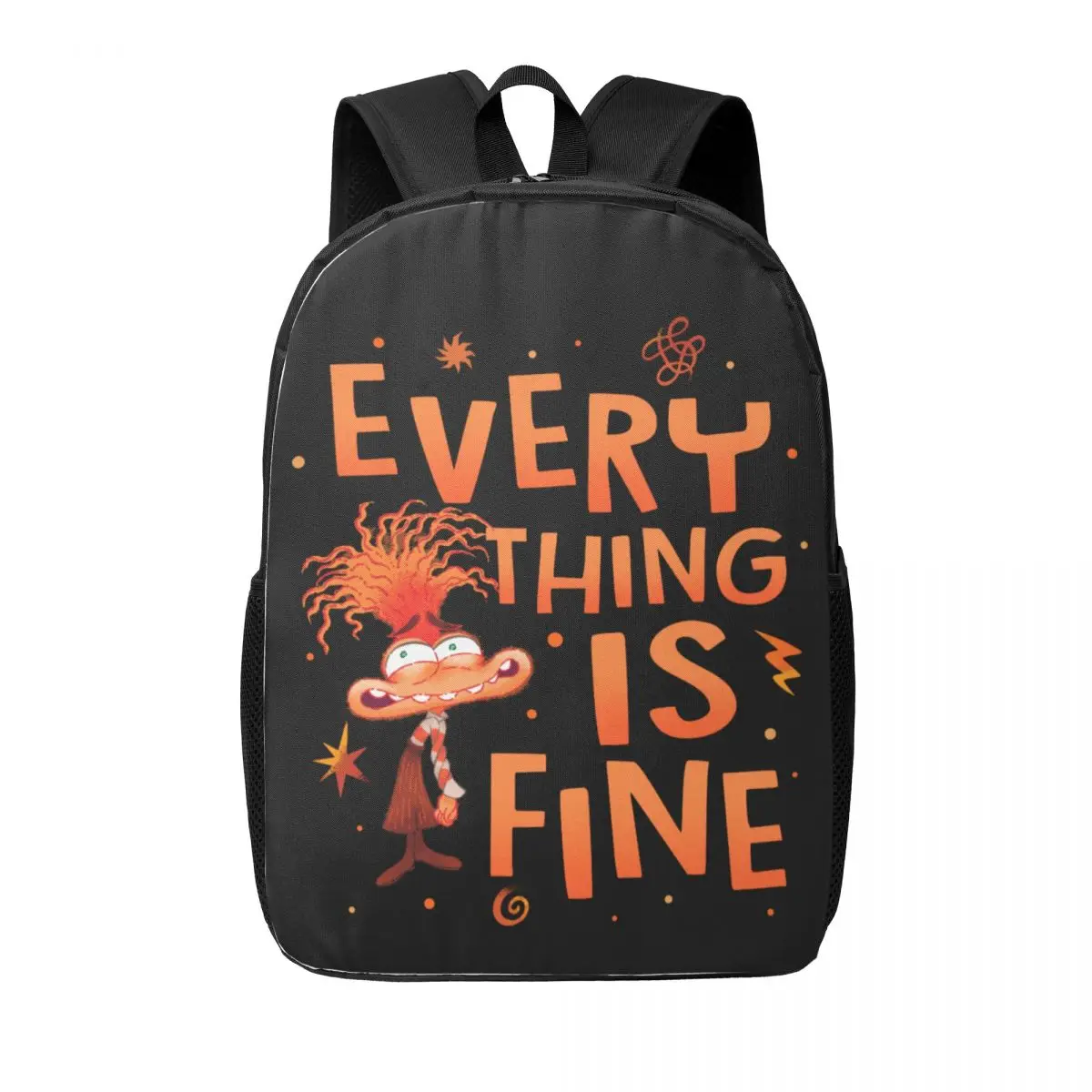 

Custom Inside Out Anxiety This Is Fine Backpacks for Boys Girls College School Travel Bags Men Women Bookbag Fits 15 Inch Laptop