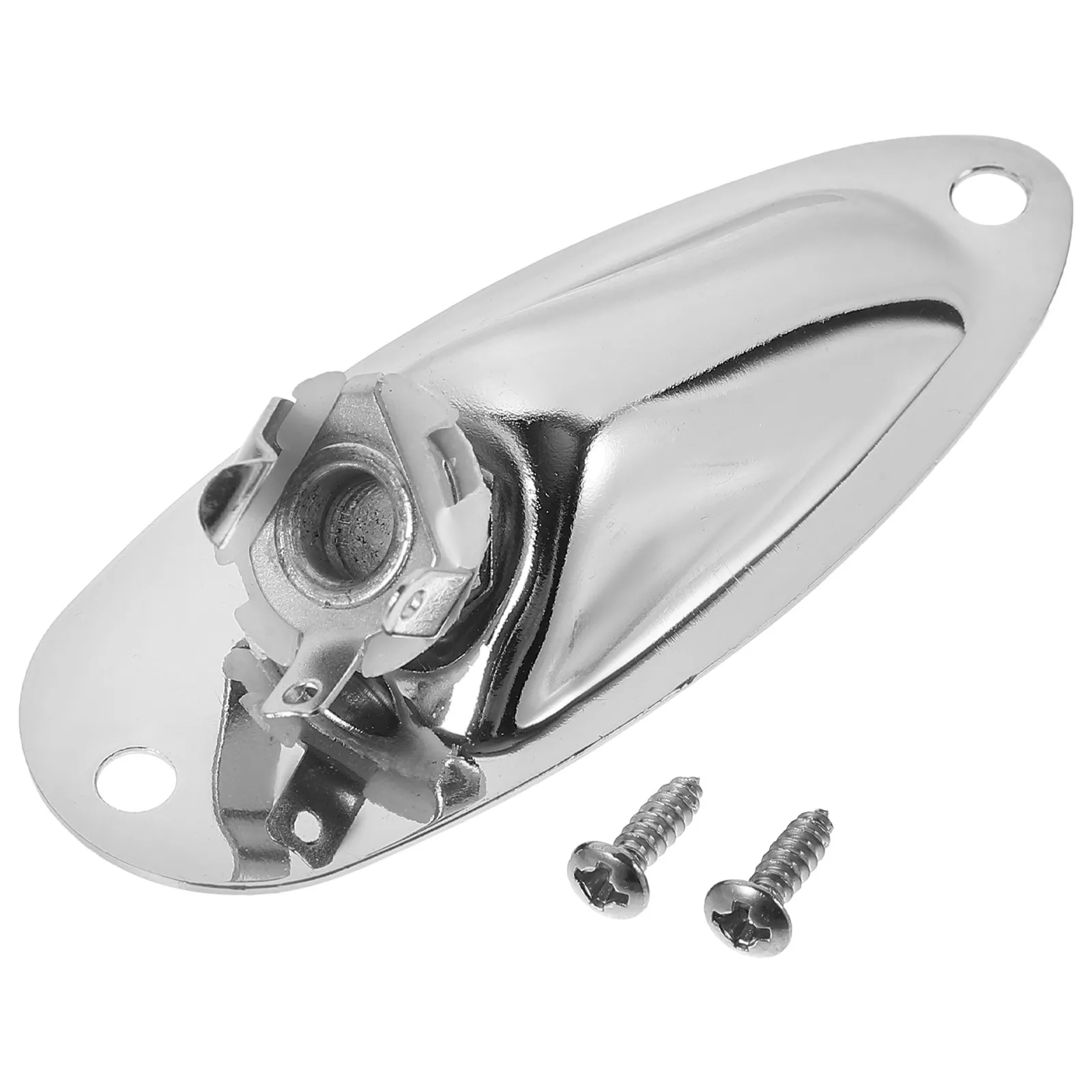 Guitar Bass Barrel Jack Electric Parts Plate Input Jacks for Silver Base Socket
