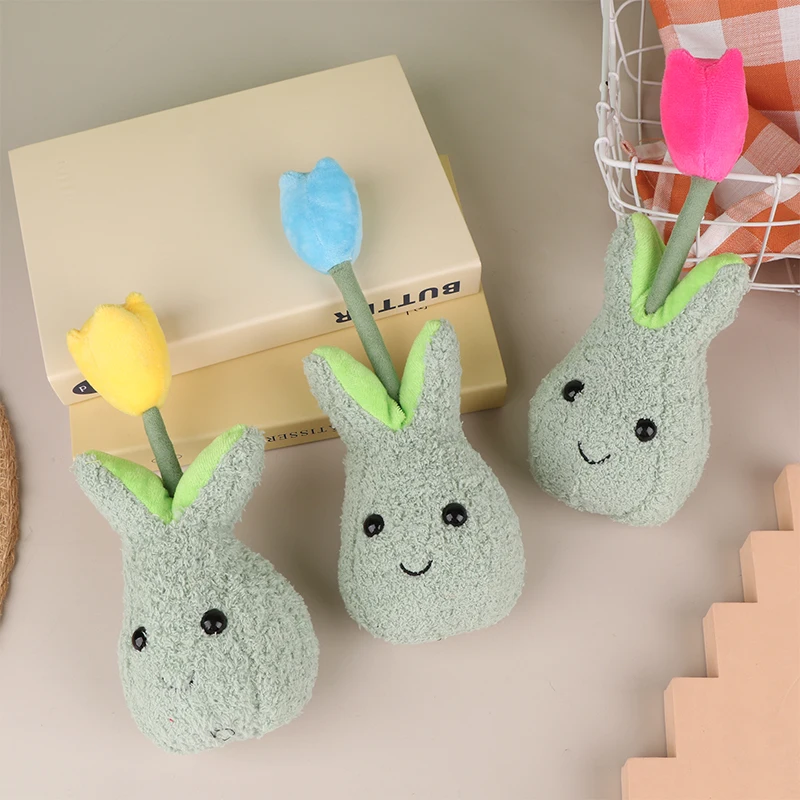 Plante verte tulipe en peluche pour la décoration de la maison, fleur en peluche, beurre créatif, dessin animé simulé, cadeaux de la fête des Léons