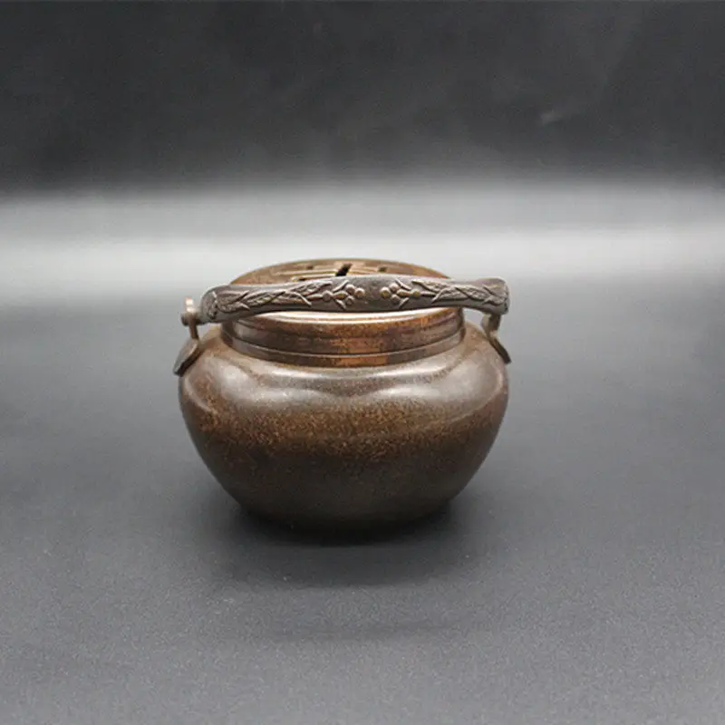 Retro Bronze Hand Incense Burner Pure Copper Censer Antique Collection Craft Ornament Home Decor Special Promotion Real Shot