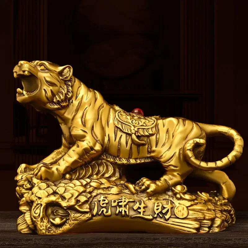 All Copper Chinese Zodiac Tiger Tiger Roaring Brings Wealth Home Office Desktop Fortune Gold Tiger Ornaments Auspicious Objects