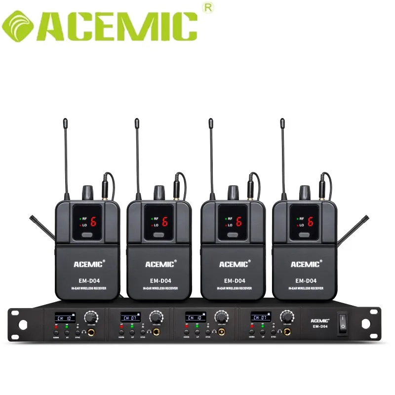 ACEMIC EM-D04 Wireless In Ear Monitor System Professional IEM bodypack monitor ear monitoring for Stage Performance Return