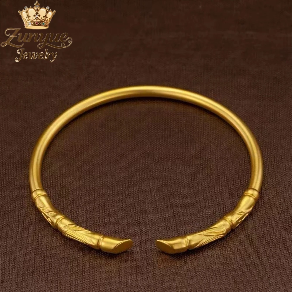 High-End Sand Gold Bamboo Joint Bracelet Luxury Quality Jewelry Fashion Jewelry Handicraft Exquisite Popular Elegant Charms Gift