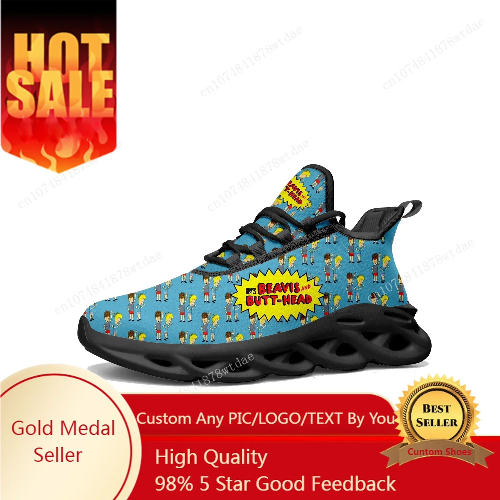 Butthead Butt Head Rock N Roll Flats Sneakers Mens Womens Sports Running Shoe High Quality Custom Lace Up Mesh Footwear