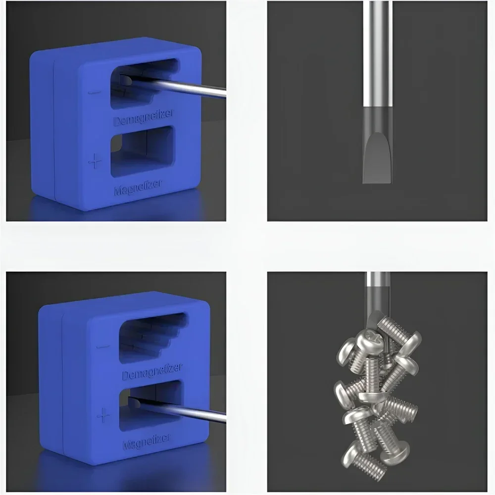 Screwdriver Magnetizer Change Degaussing Demagnetizer 1/2/5pcs Bits Magnetism Plastic Steel Tool 2 In 1