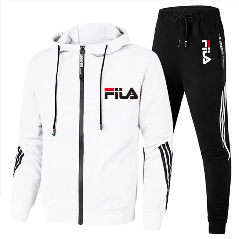 

2025 Men's Spring/Autumn Fashion High-Quality Premium Craftsmanship Outdoor Zipper Jacket + Sports Pants Jogging Set Leisure Bas