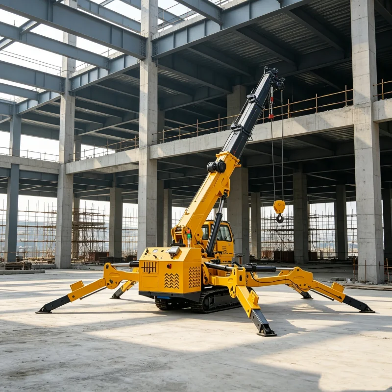 Spider Crane Diesel Electric Mini Spider Crane Crawler Hydraulic Crane For Narrow Space Glass Curtain Wall Installation