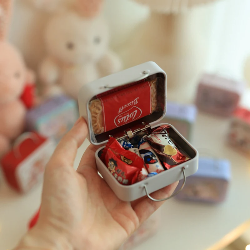 Mini Tins Box Wedding Gifts Suitcase Tin Chocolate Candy Packaging Metal Storage Box