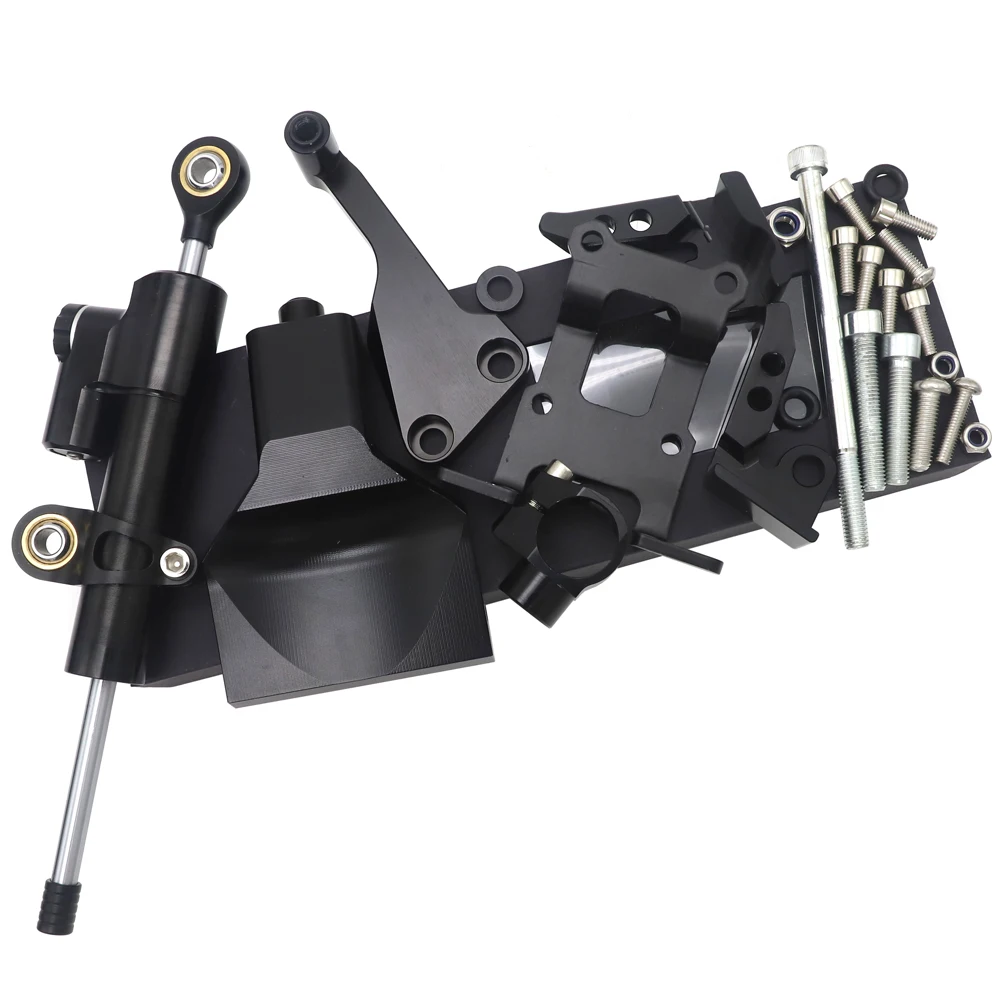 Juego completo de soporte de montaje de amortiguador de dirección, Kit para YAMAHA MT-07, 2014, 2015, 2016, 2017, FZ, 07, MT, 07, MT07, FZ07