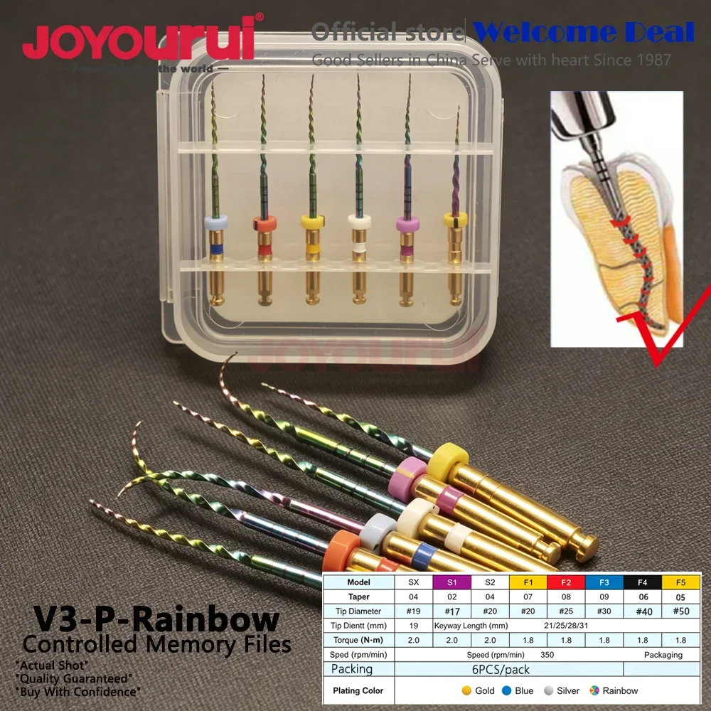 Gold/Blue/Silver Rainbow NITI Rotary Endodontic Files SX-F3 25/31mm Engine Use Root Canal Files S1-F5 Dental Tools For Dentist