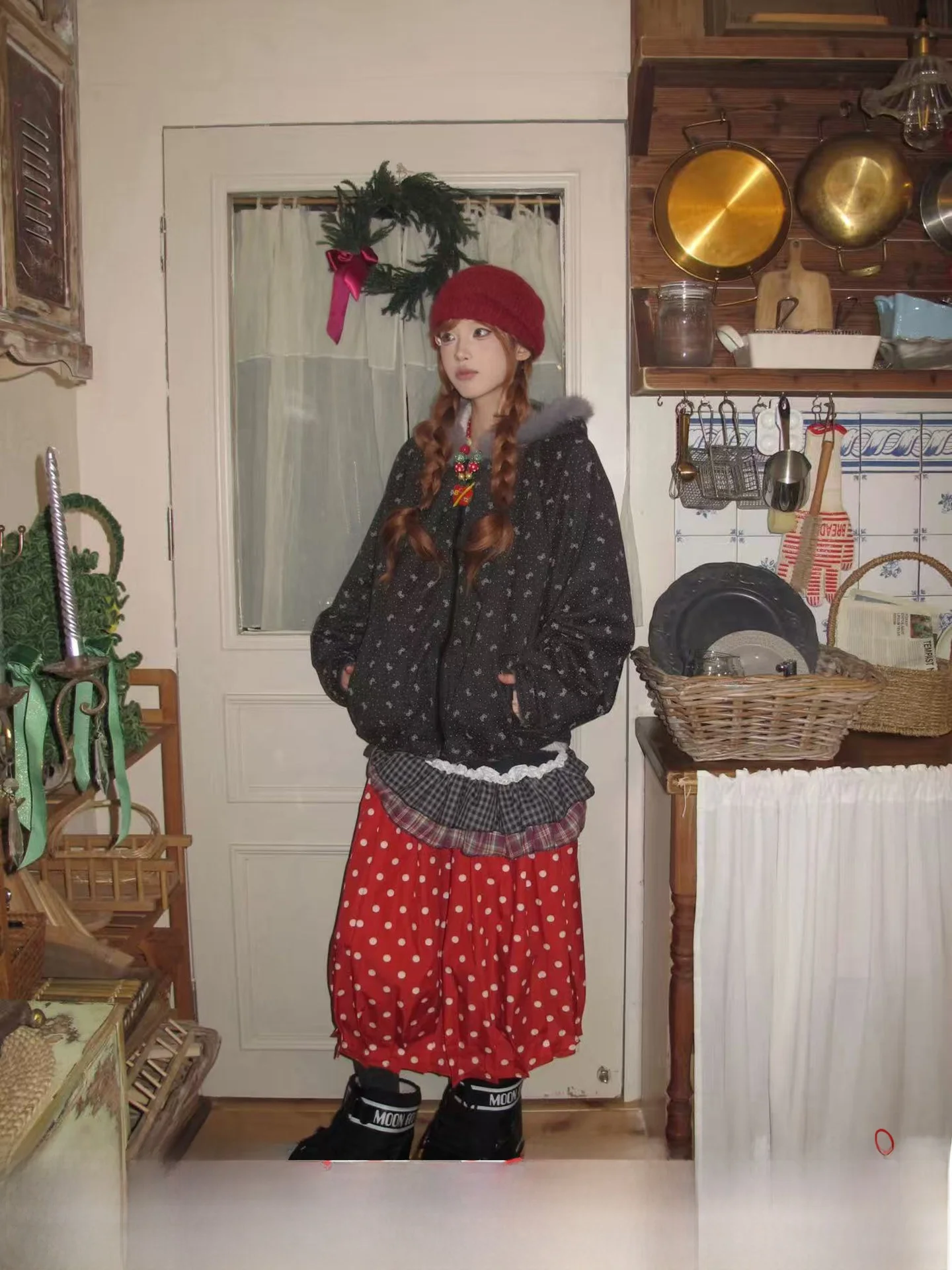 

Ретро-юбка в клетку с асимметричным дизайном и эффектом многослойности, женская, с высокой талией, из хлопка и полиэстера, повседневная, на каждый день