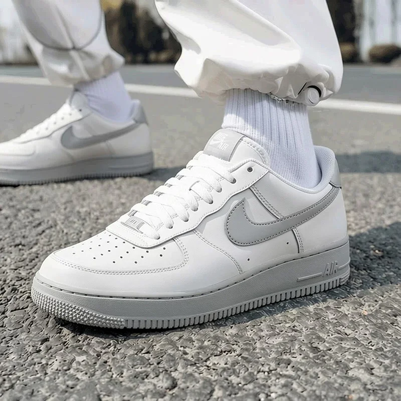 Nike Air Force 1 White-Grey Air Force One Low-top Sneaker for Men