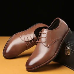 Men's Breathable Leather Shoes Black Soft Leather Soft Bottom Spring and Autumn Best Man Men's Business Formal Wear Casual Shoe