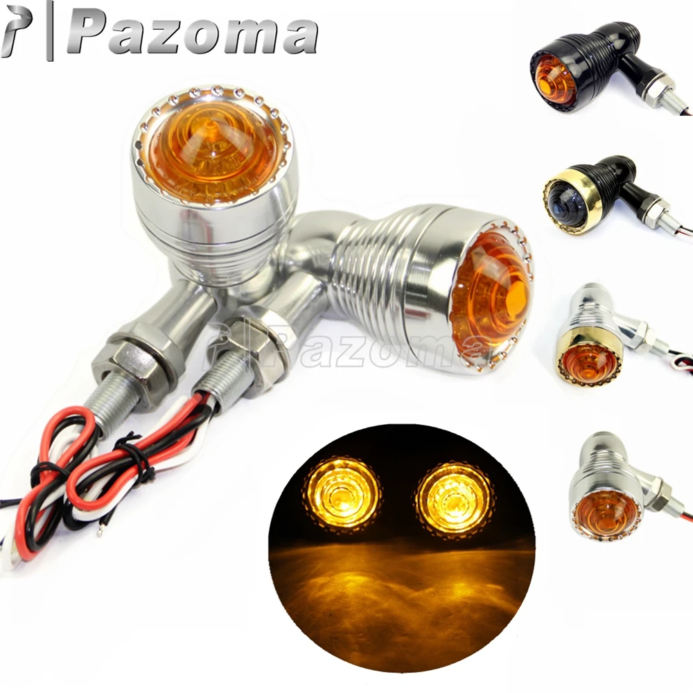 Motorcycle 10mm CNC Aluminum LED Turn Signal LED Light Retro Blinker IndicatorLamp Universal For Harley Honda Suzuki Cafe Racer