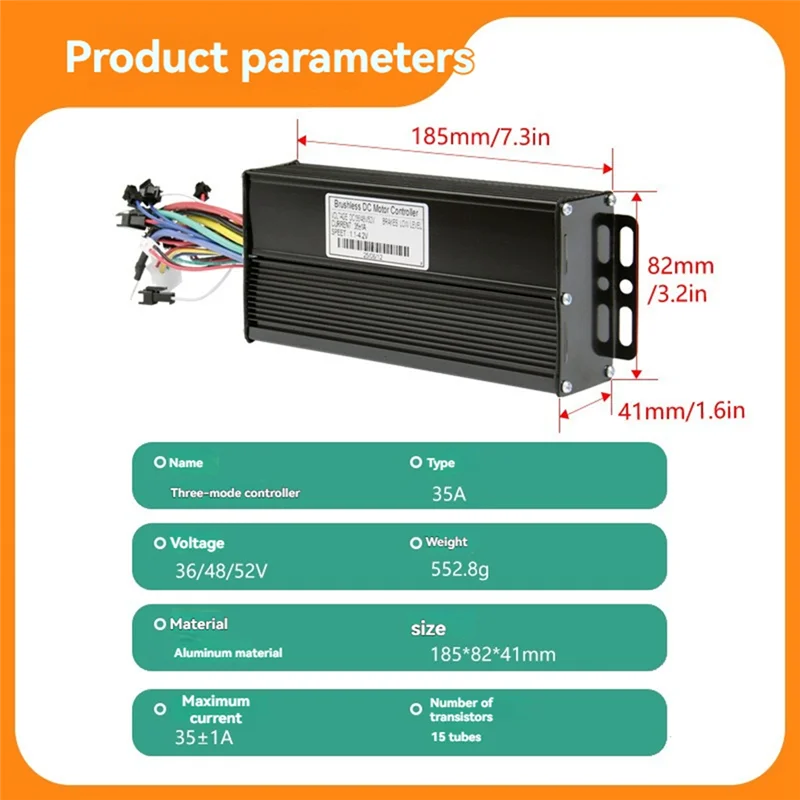 B48B-E-دراجة ثلاثة وضع مجموعة التحكم 35A 36 فولت 48 فولت 52 فولت موجة جيبية تحكم UKC1 عرض شاشة ملونة E-دراجة الملحقات #6