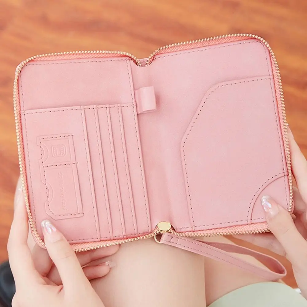 Waterproof Passport Cover with SIM Card Slots Multifunction Card Case Leather Passport Bag Airplane Check-in Zipper