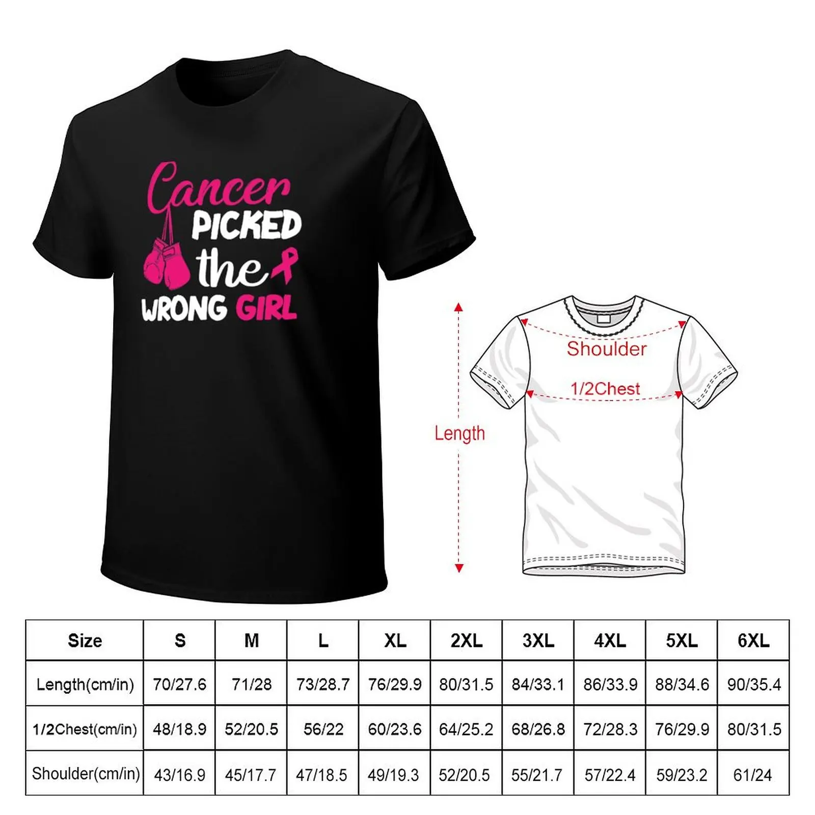 Cancer Picked The Wrong Girl T-Shirt Plus Size Loose Fit T-Shirt