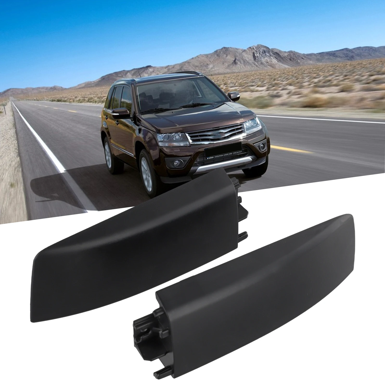 1 Pair Roof Rack Rail Rear End Cap L&R Side  Fit For Suzuki Grand Vitara 06-15  High Quality Roof Rack Rail Rear End Cap