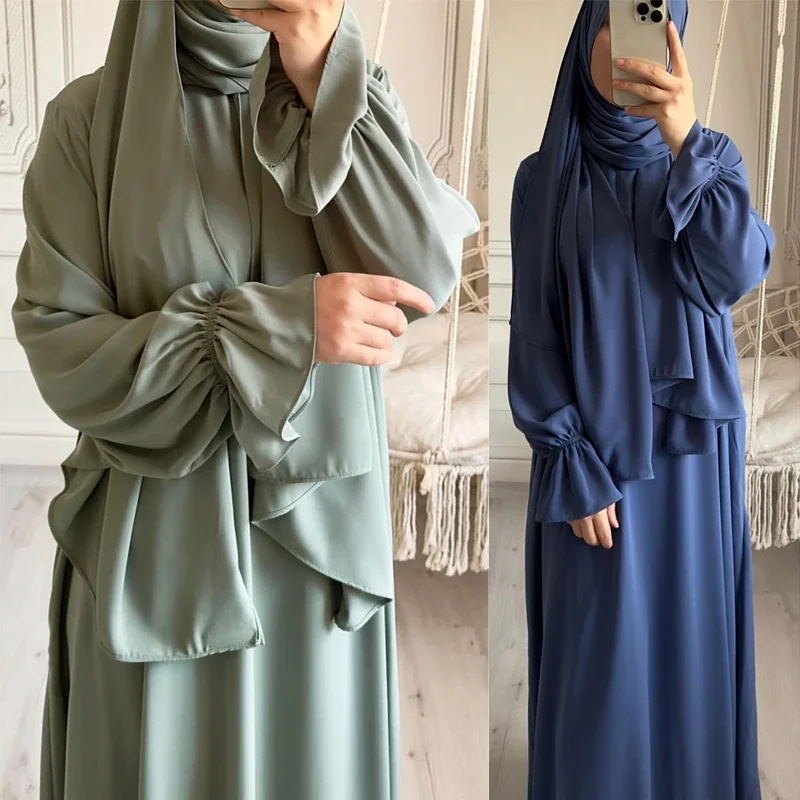 Eid Muslim Dress Women Party Abaya Morocco Caftan Modest Hooded Scarf Ramadan Kaftan Islam Dubai Arab Robe Djellaba Jalabiya New